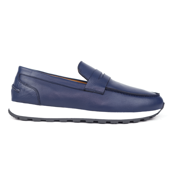 R'355 BASKETS EN CUIR BLEU